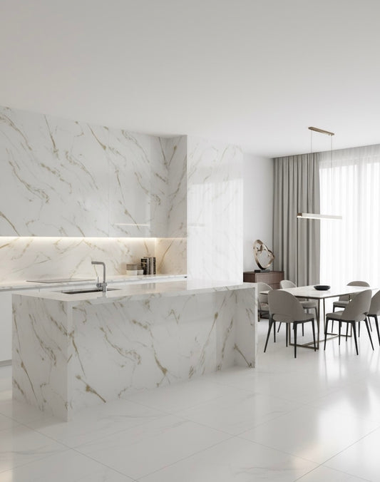 Panneau Mural UV en PVC effet marbre, Nuage d'or , 4x8 pied 3mm | Panore - Panore