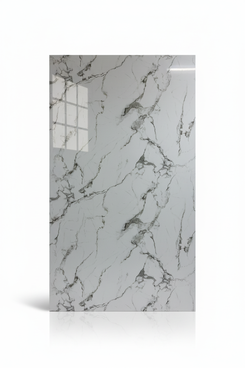 Panneau Mural UV en PVC effet marbre, Nuance de gris , 4x8 pied 3mm | Panore - Panore