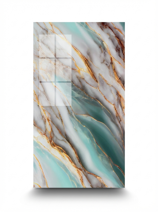 Panneau Mural UV en PVC effet marbre, Ocean d'or , 4x8 pied 3mm - Panore