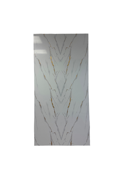 Panneau Mural UV en PVC effet marbre, Or blanc , 4x8 pied 3mm - Panore