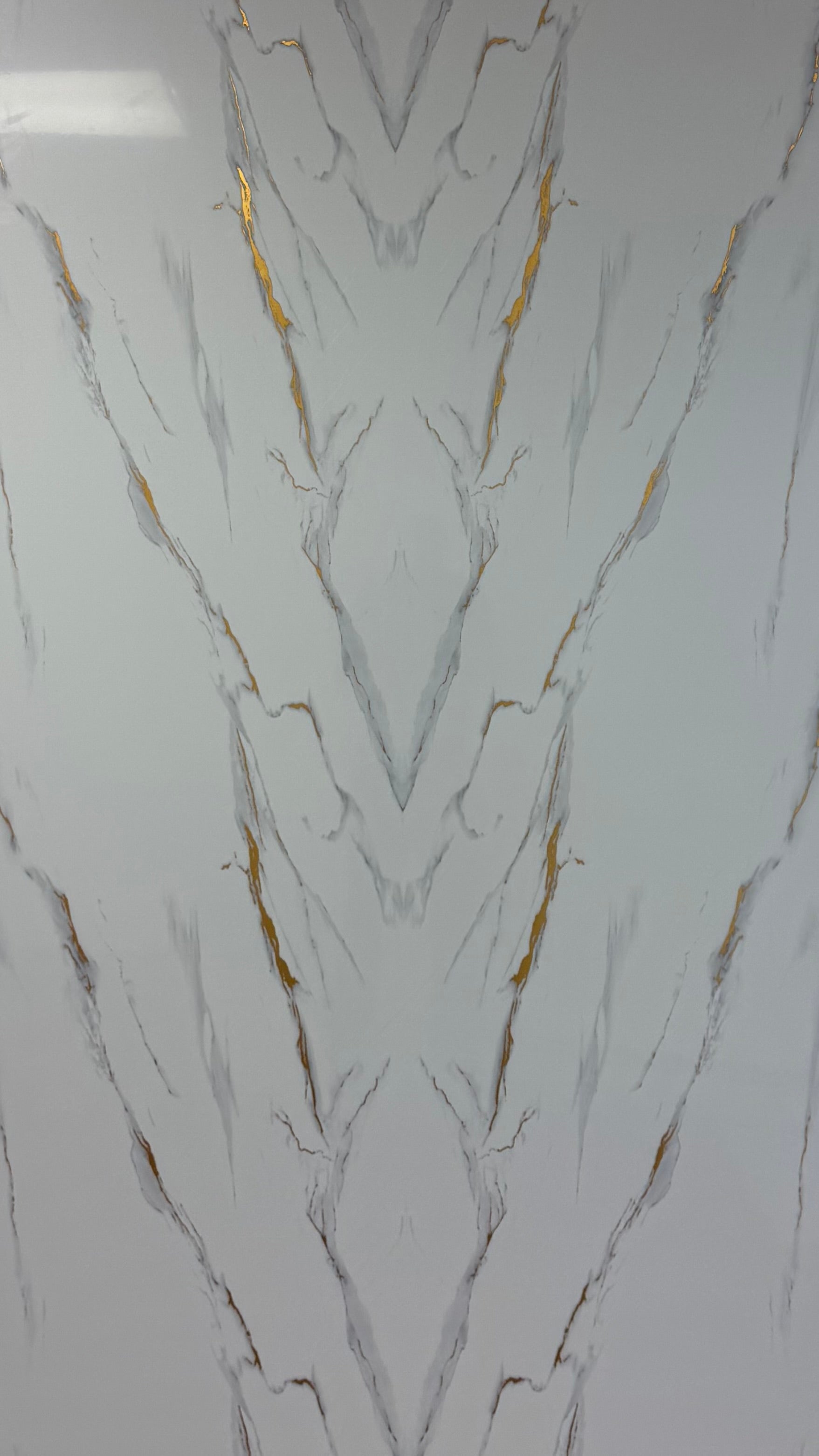 Panneau Mural UV en PVC effet marbre, Or blanc , 4x8 pied 3mm - Panore