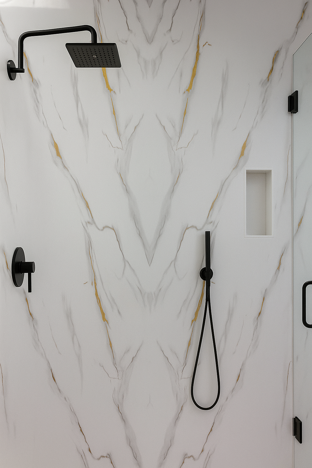 Panneau Mural UV en PVC effet marbre, Or blanc , 4x8 pied 3mm - Panore