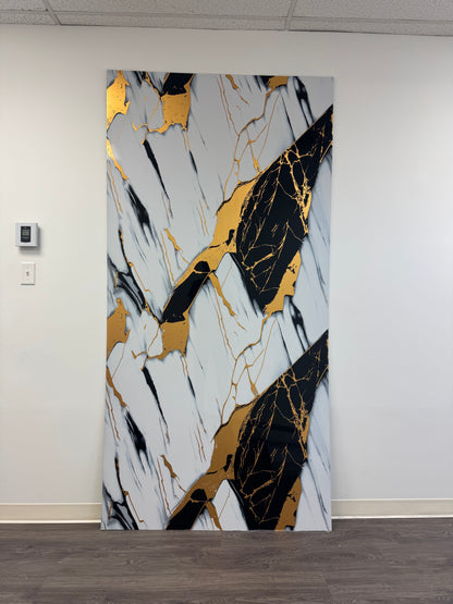 Panneau Mural UV en PVC effet marbre, Or noir , 4x8 pied 3mm - Panore
