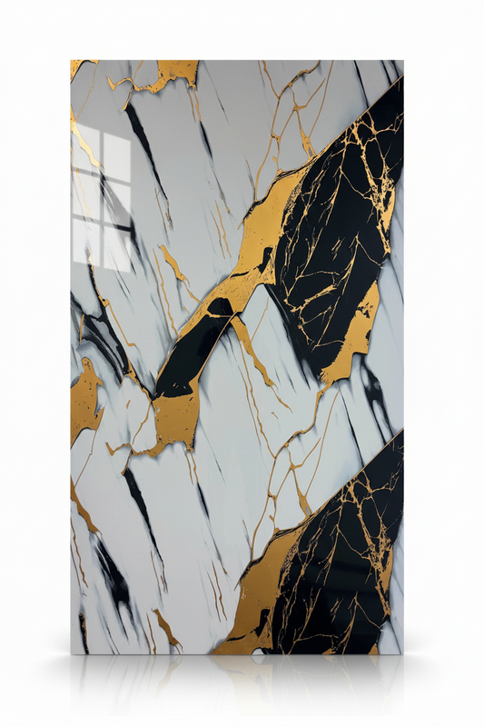 Panneau Mural UV en PVC effet marbre, Or noir , 4x8 pied 3mm | Panore - Panore