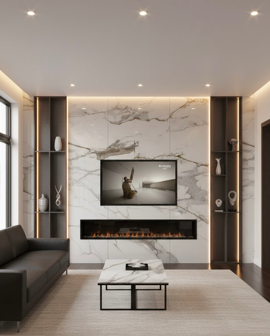 Panneau Mural UV en PVC effet marbre, Terracotta , 4x8 pied 3mm | Panore - Panore