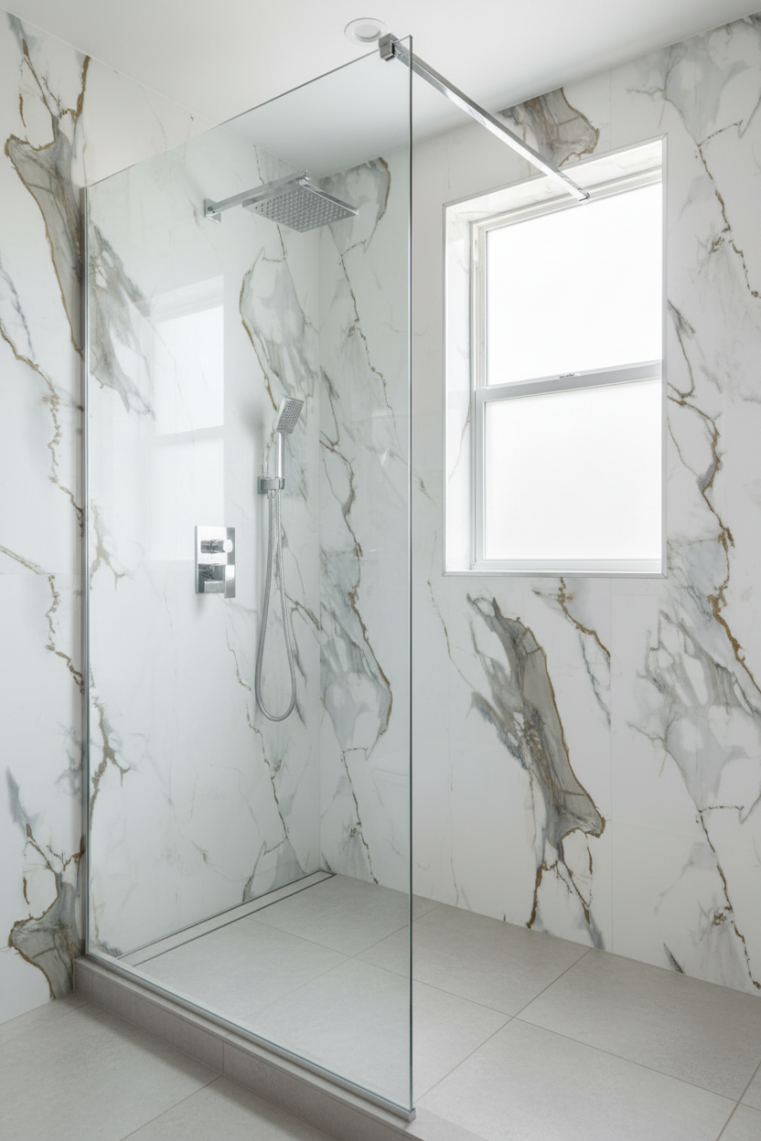 Panneau Mural UV en PVC effet marbre, Terracotta , 4x8 pied 3mm | Panore - Panore