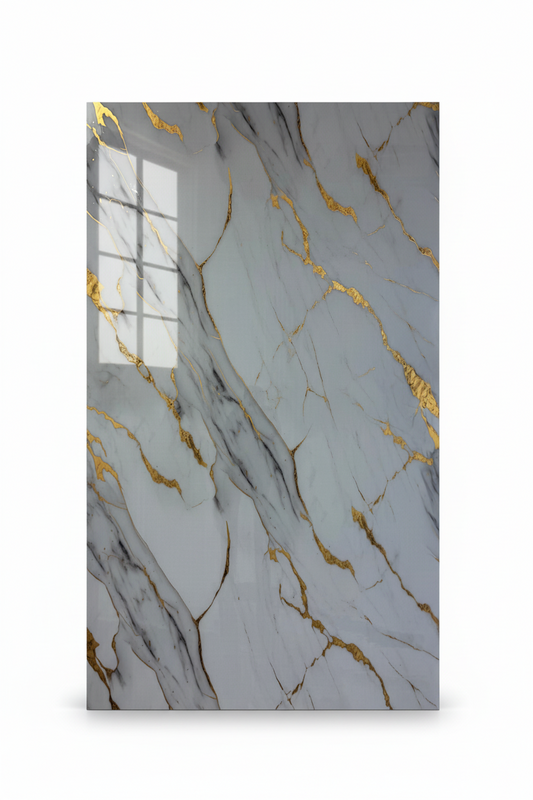 Panneau Mural UV en PVC effet marbre, Veine Doré , 4x8 pied 3mm | Panore - Panore