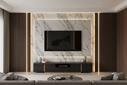 Panneau Mural UV en PVC effet marbre, Veine Doré , 4x8 pied 3mm | Panore - Panore