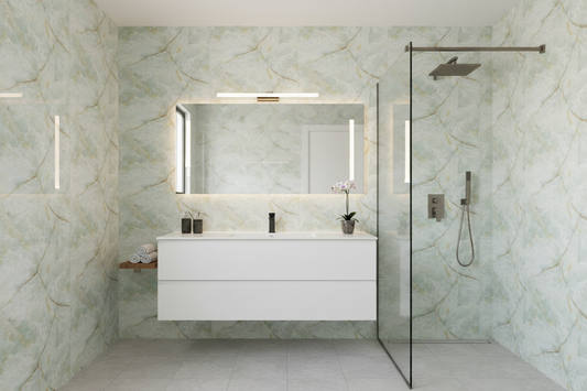 Panneau Mural UV en PVC effet marbre, Vert végétale , 4x8 pied 3mm | Panore - Panore