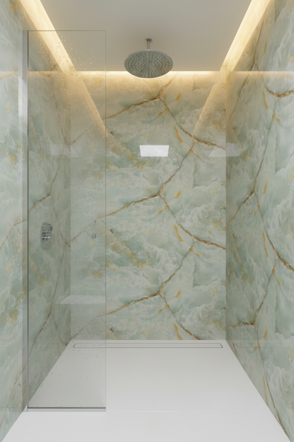 Panneau Mural UV en PVC effet marbre, Vert végétale , 4x8 pied 3mm | Panore - Panore
