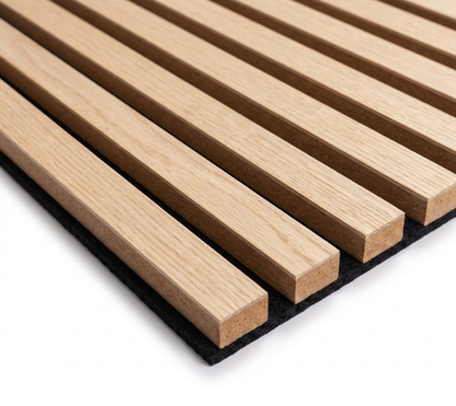 Panneau acoustique en latte de bois Chêne Blanc, 2x8 pied - Panore