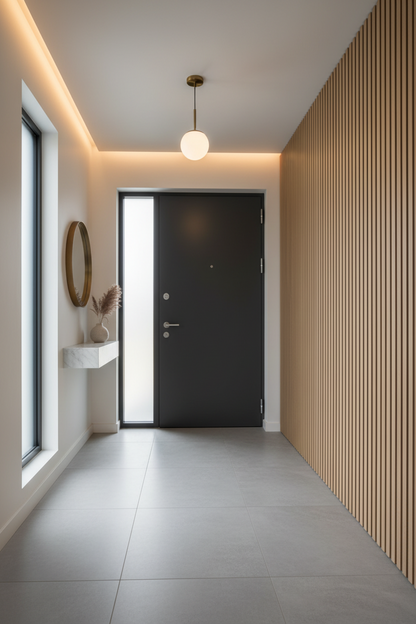 Panneau acoustique en latte de bois Chêne Blanc, 2x8 pied - Panore