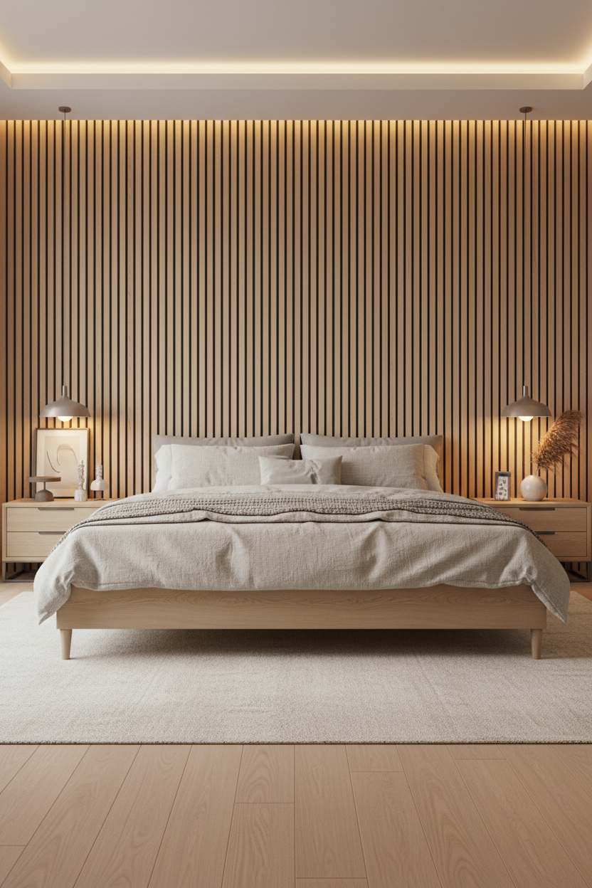 Panneau acoustique en latte de bois Chêne Blanc, 2x8 pied - Panore
