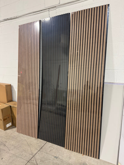 Panneau acoustique en latte de bois Noir, 2x8 pied - Panore