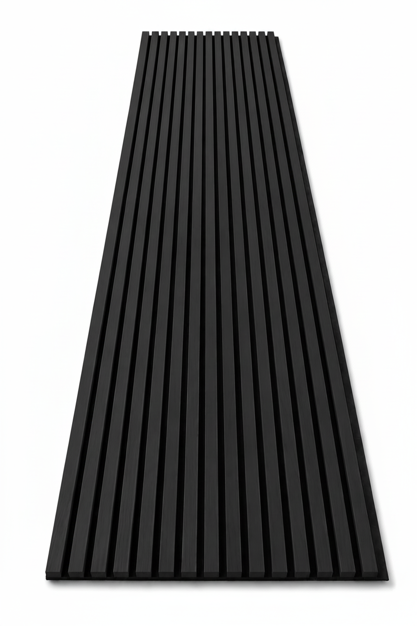 Panneau acoustique en latte de bois Noir, 2x8 pied - Panore