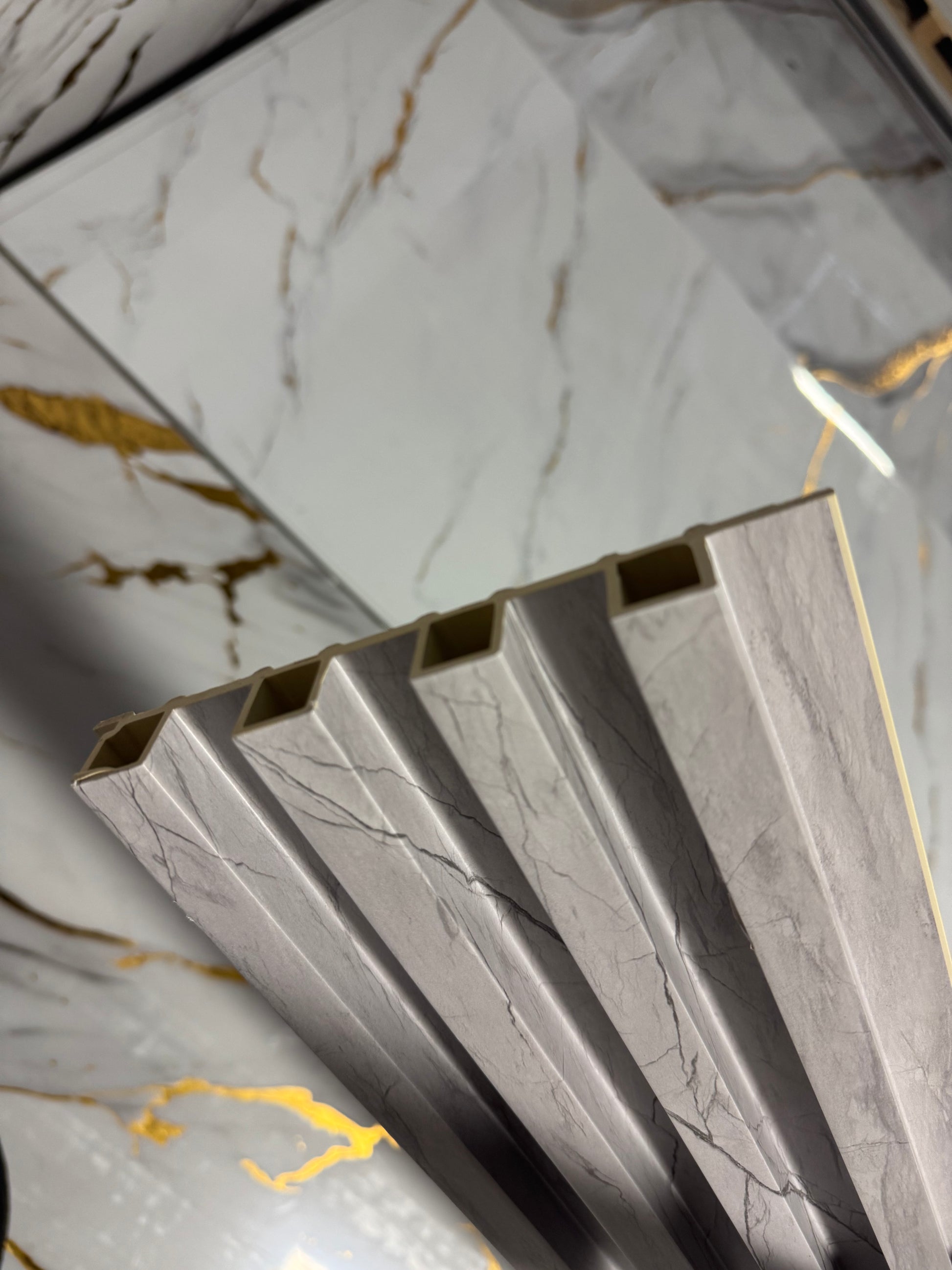 Panneau en WPC, Gris veine noir, 0,5 x 9,5 pied x 24 mm - Panore