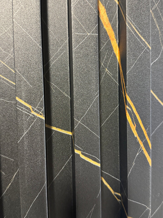 Panneau en WPC, Noir veine dorée, 0,5 x 9,5 pied x 24 mm - Panore