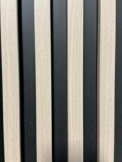Panneaux cannelés en WPC, Brun clair et noir, 0,5 x 9,5 pied x 24 mm (10 panneaux/boite) - Panore