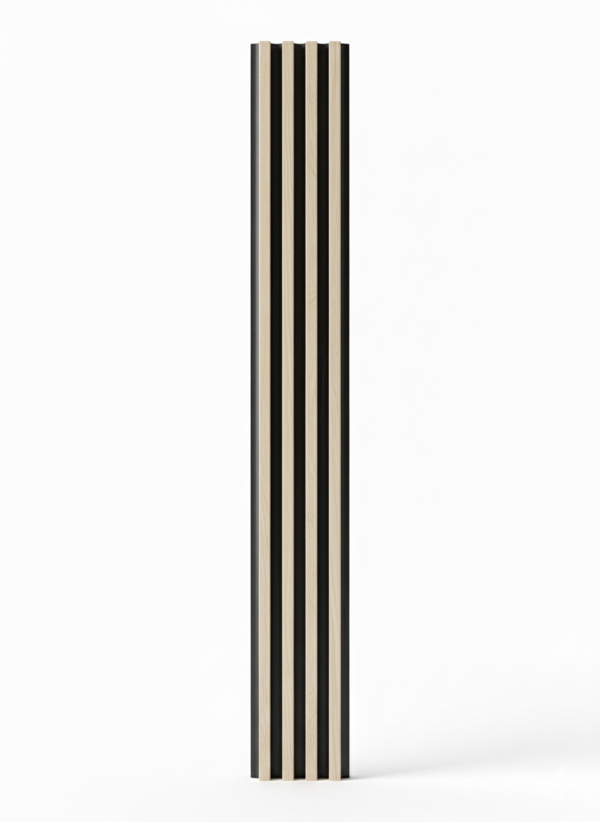 Panneaux cannelés en WPC, Brun clair et noir, 0,5 x 9,5 pied x 24 mm (10 panneaux/boite) - Panore