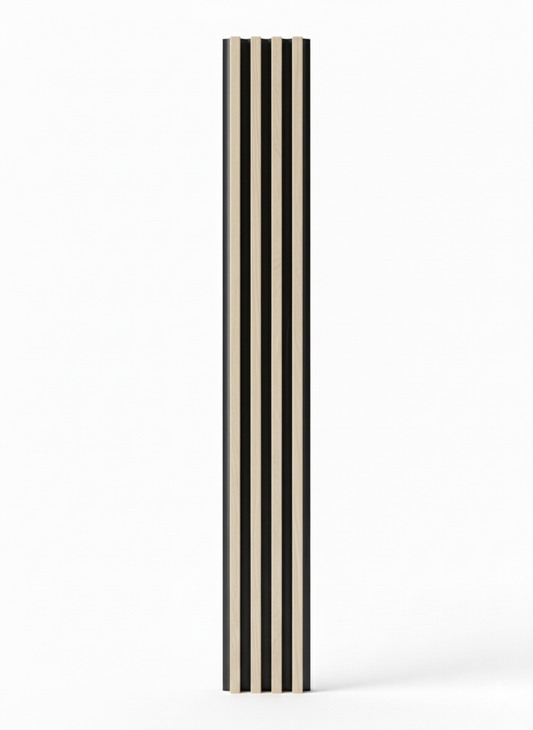 Panneaux cannelés en WPC, Brun clair et noir, 0,5 x 9,5 pied x 24 mm (10 pièces/boites) - Panore