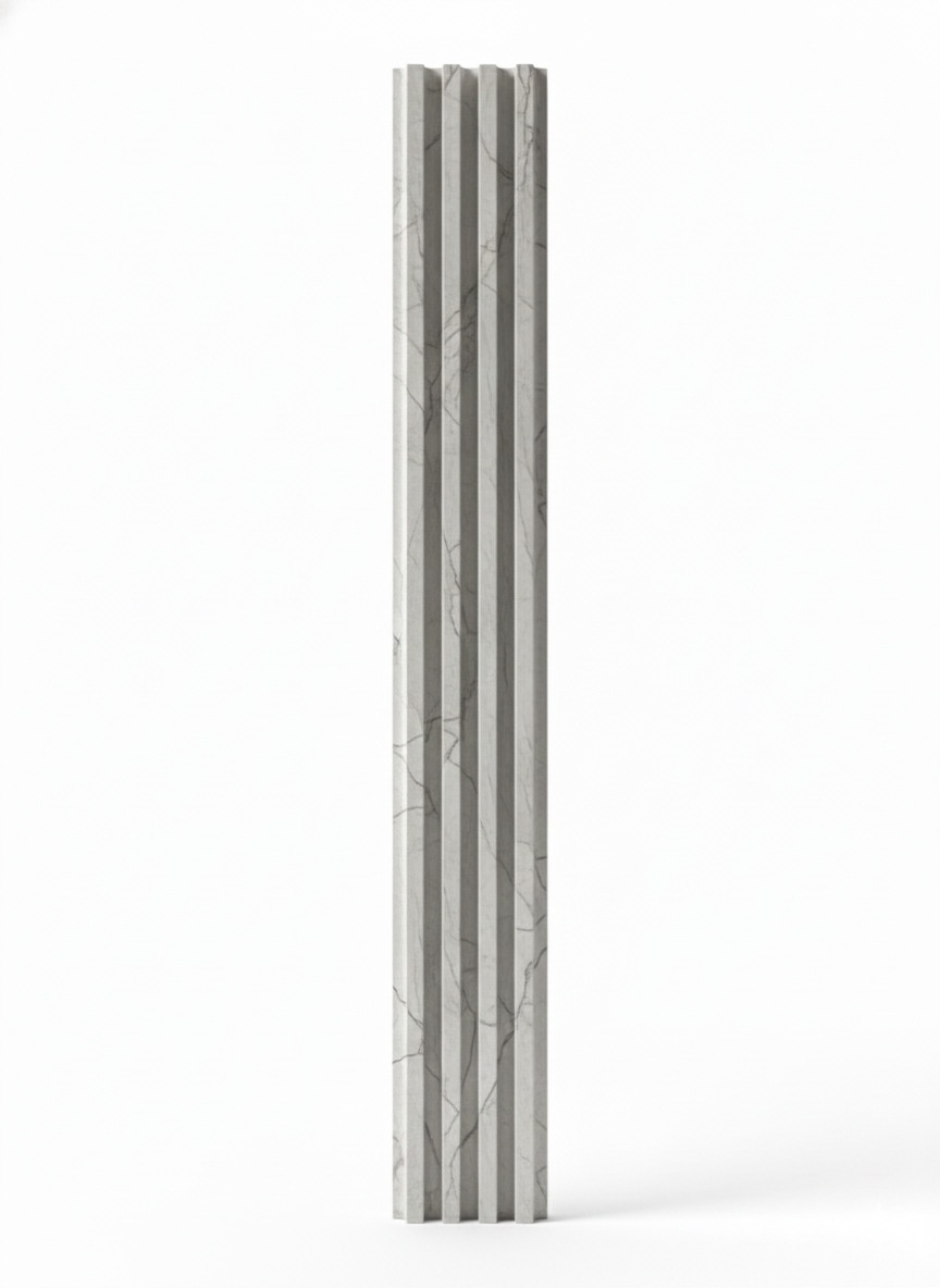Panneaux cannelés en WPC, Gris veine noir, 0,5 x 9,5 pied x 24 mm (10 panneaux/boite) - Panore