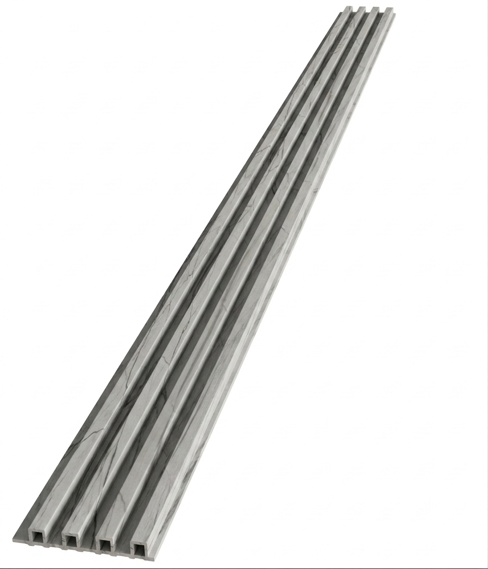 Panneaux cannelés en WPC, Gris veine noir, 0,5 x 9,5 pied x 24 mm (10 panneaux/boite) - Panore