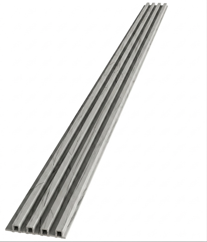 Panneaux cannelés en WPC, Gris veine noir, 0,5 x 9,5 pied x 24 mm (10 panneaux/boite) - Panore