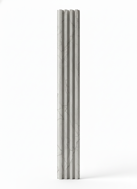 Panneaux cannelés en WPC, Gris veine noir, 0,5 x 9,5 pied x 24 mm (10 pièces/boites) - Panore