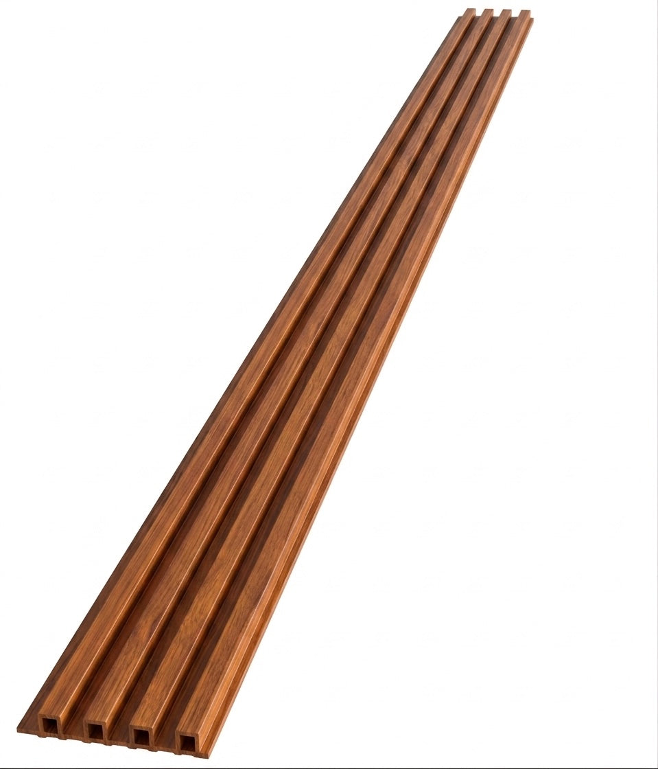 Panneaux cannelés en WPC, Marron, 0,5 x 9,5 pied x 24 mm (10 panneaux/boite) - Panore