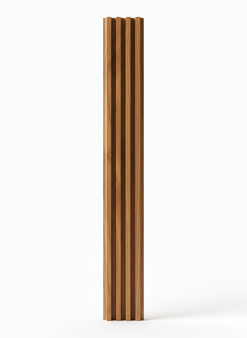 Panneaux cannelés en WPC, Marron, 0,5 x 9,5 pied x 24 mm (10 pièces/boites) - Panore