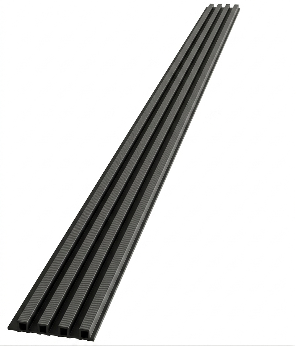 Panneaux cannelés en WPC, Noir, 0,5 x 9,5 pied x 24 mm (10 panneaux/boite) - Panore