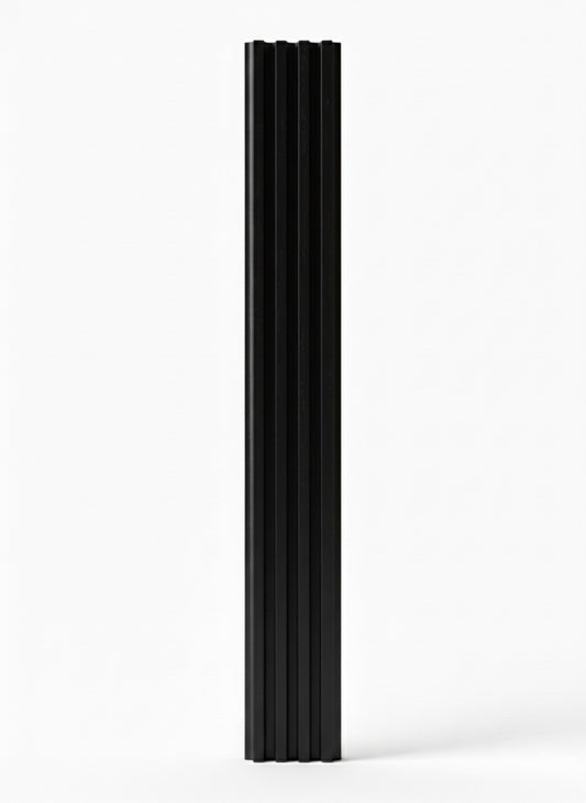 Panneaux cannelés en WPC, Noir, 0,5 x 9,5 pied x 24 mm (10 pièces/boites) - Panore