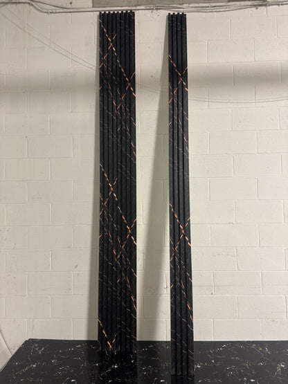 Panneaux cannelés en WPC, Noir veine dorée, 0,5 x 9,5 pied x 24 mm (10 panneaux/boite) - Panore