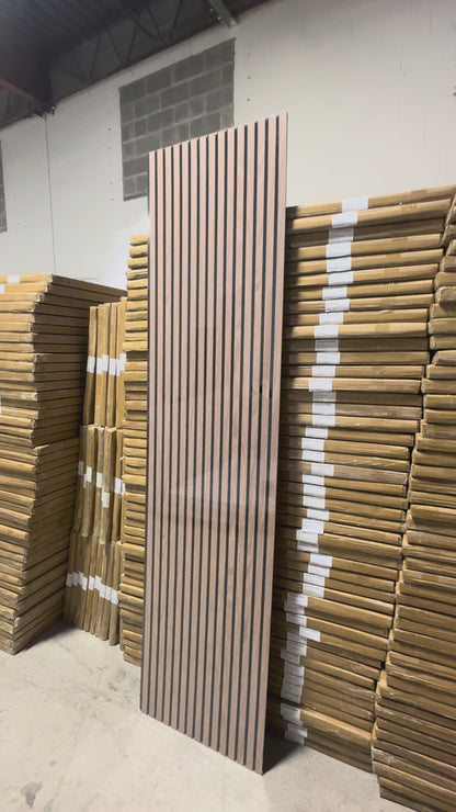 Panneau acoustique en latte de bois Noyer, 2x8 pied
